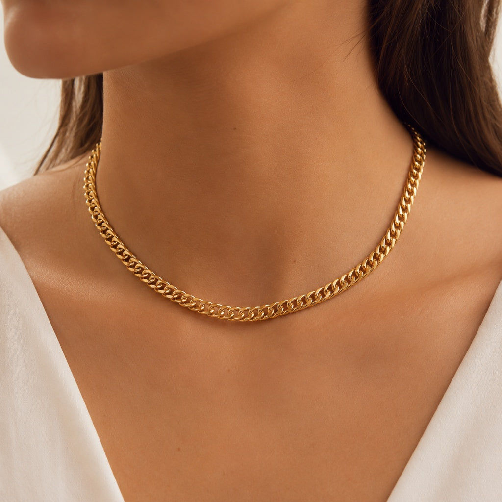 Choker Elo Duplo Ouro 18k