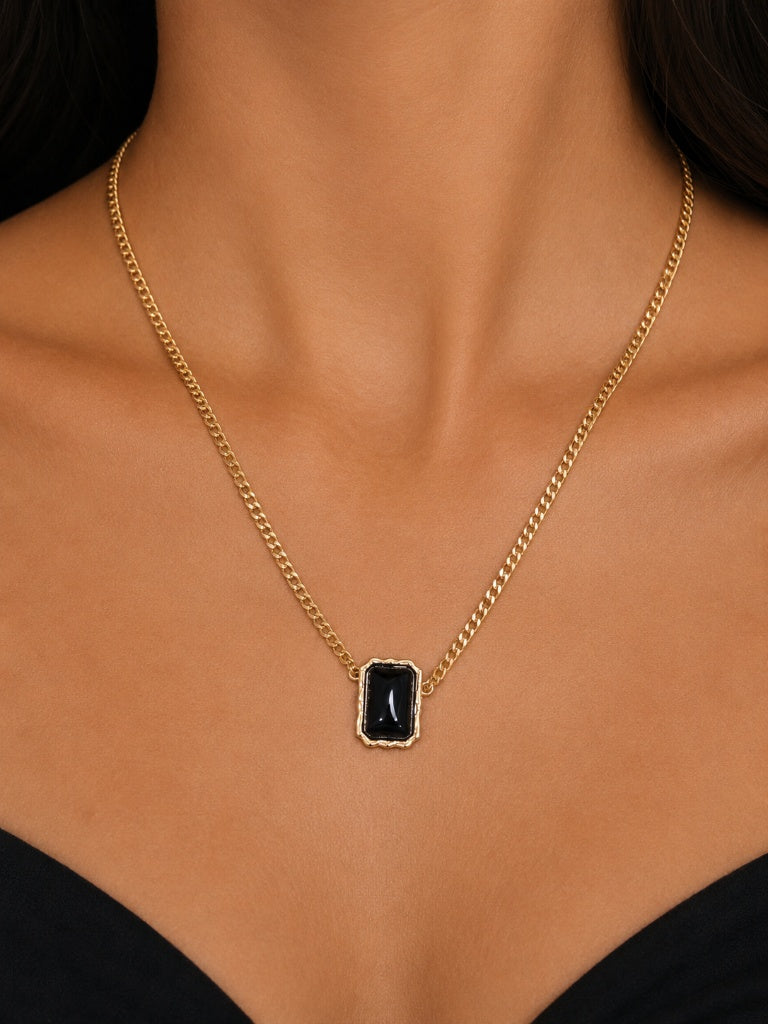 Colar Nobre Instinto Ônix Ouro 18k