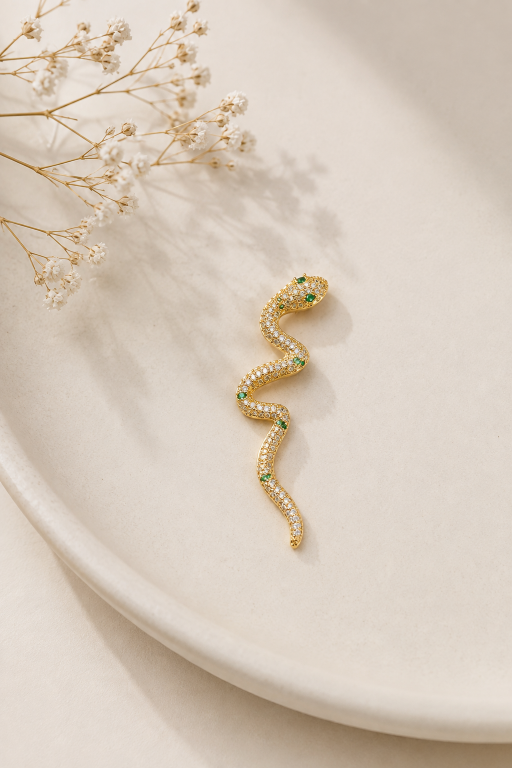 Pingente Cobra Cravejada Ouro 18k