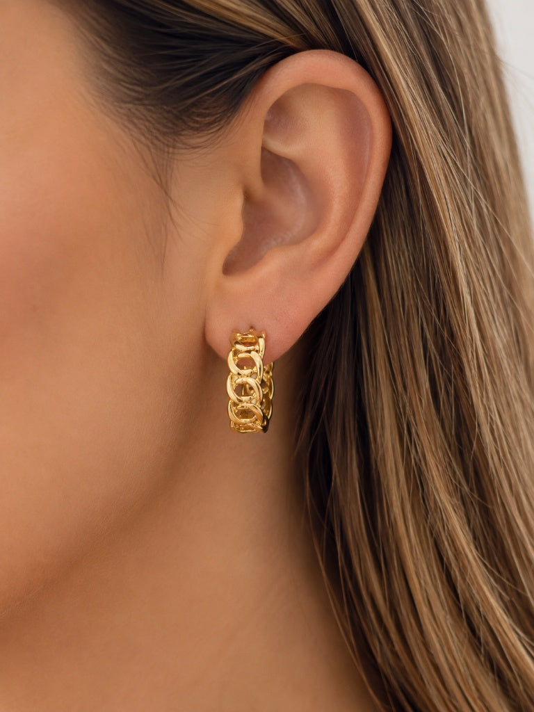 Brinco Argola Infinito Lisa Ouro 18k