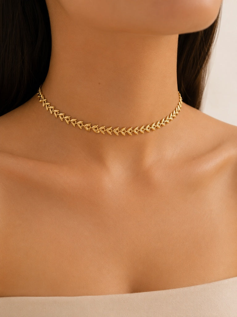 Choker Escama Trabalhada MontClair Ouro 18k