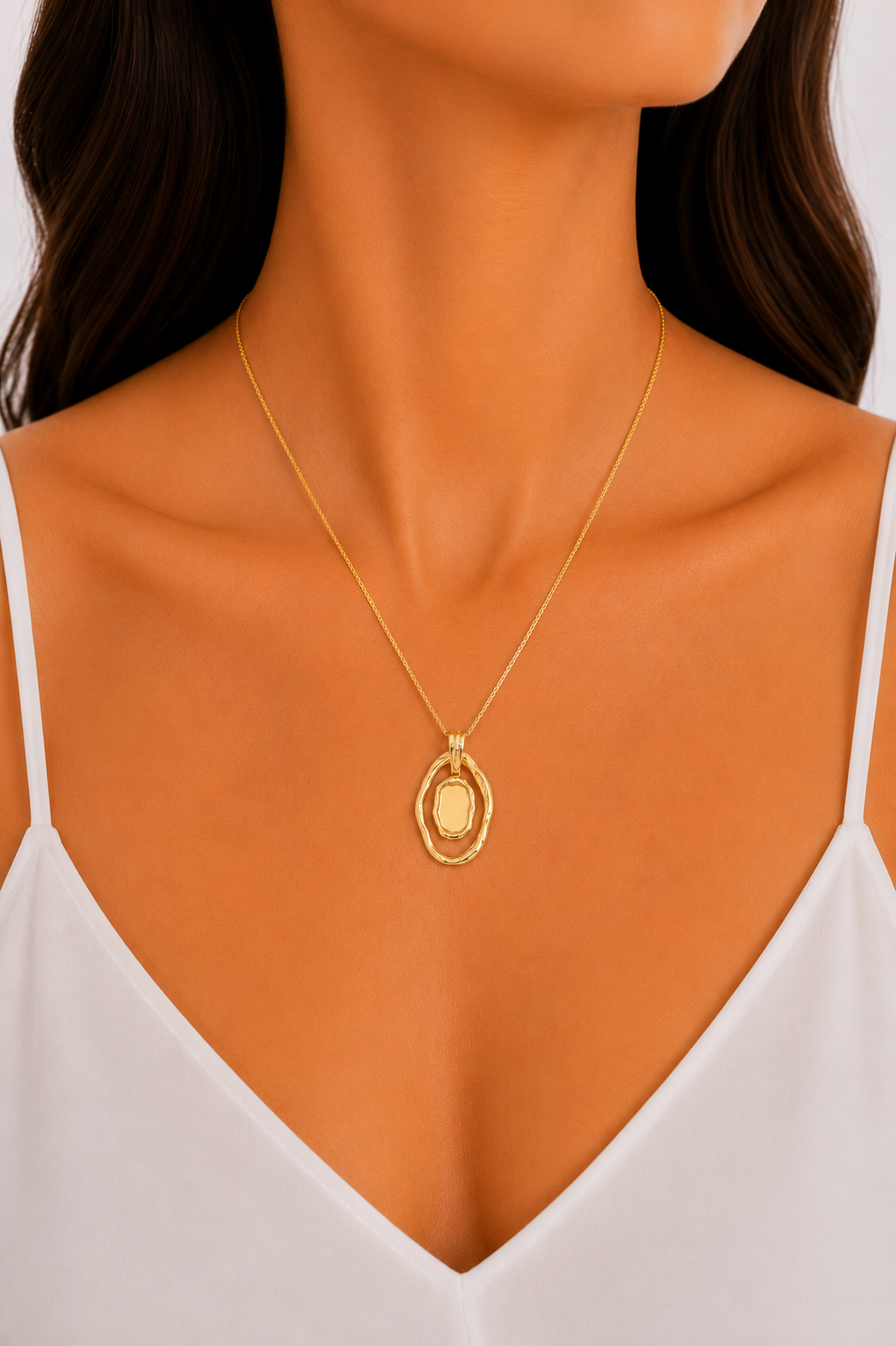 Colar Orgânico Liso Ouro 18k