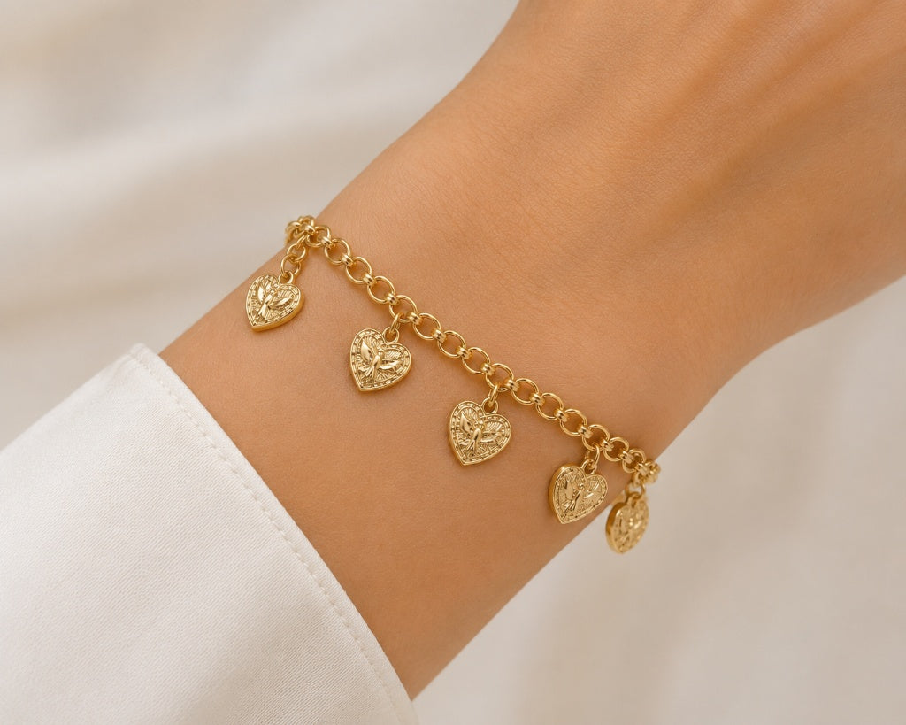 Pulseira com Espírito Santo Pendurado Ouro 18k