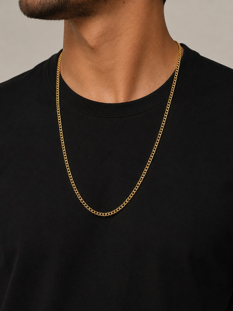 Corrente Masculina Elo Um por Um Groumet Ouro 18k