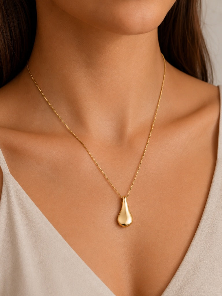Colar Gota Lisa Ouro 18k