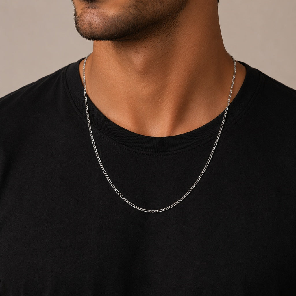 Corrente 60cm Prata 925 Masculina 3x1 2mm