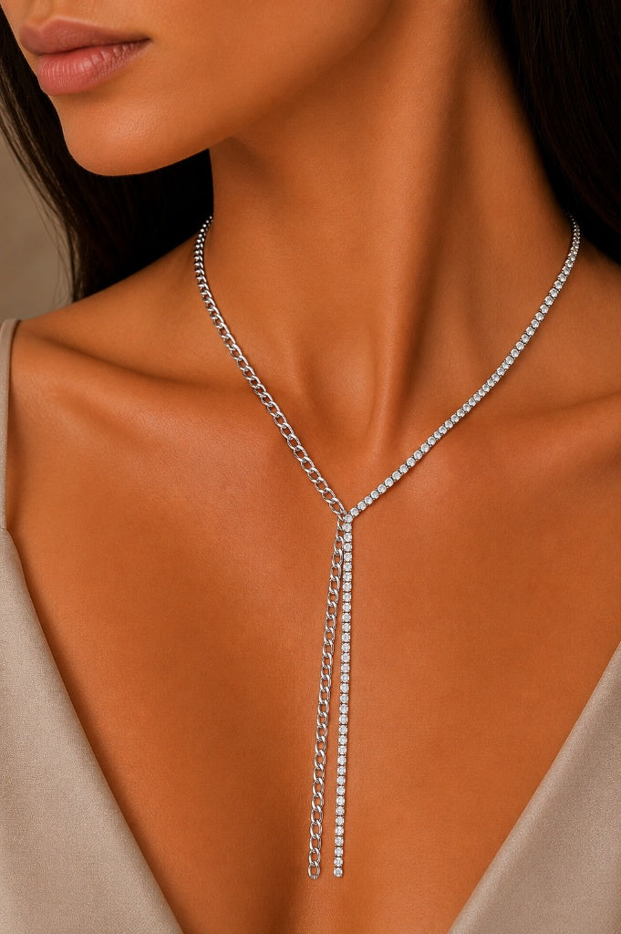 Gravata Cartier com Riviera Ródio Branco