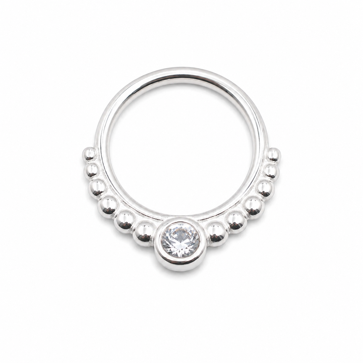 Piercing Argola Micro Zircônia Prata 925