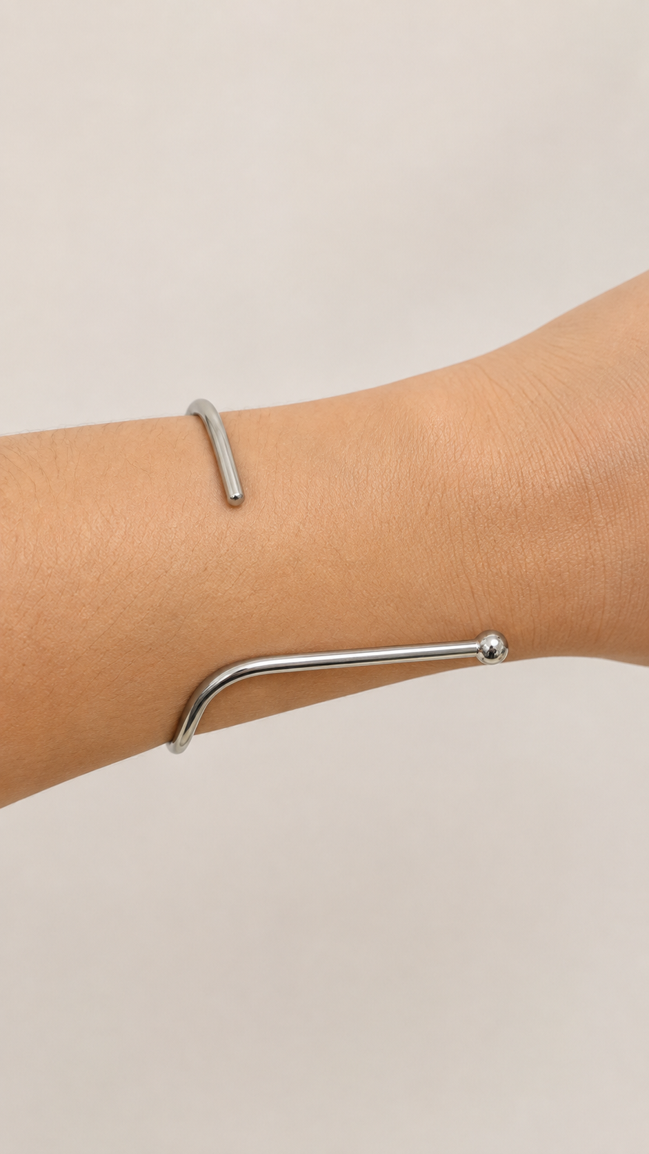 Bracelete Slim Esfera Ródio Branco