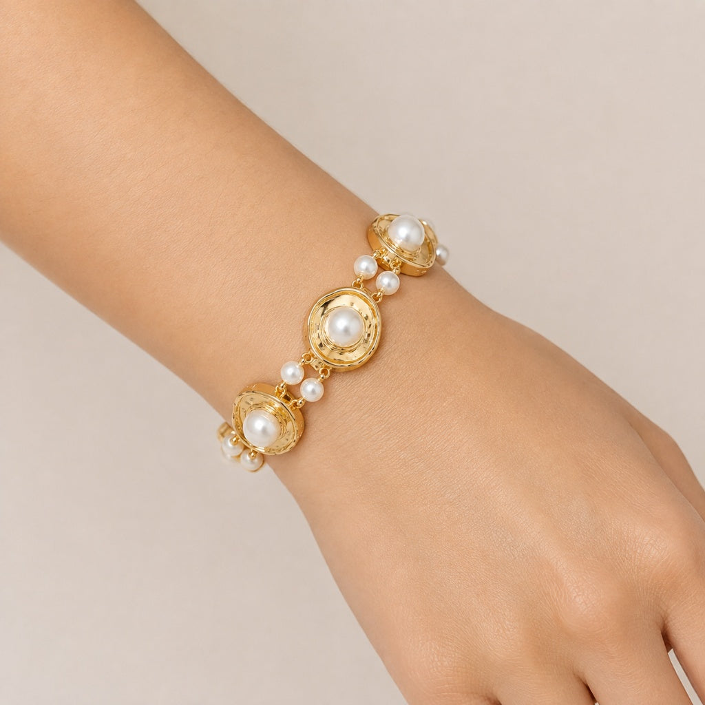 Pulseira Majestade Pérola Ouro 18k