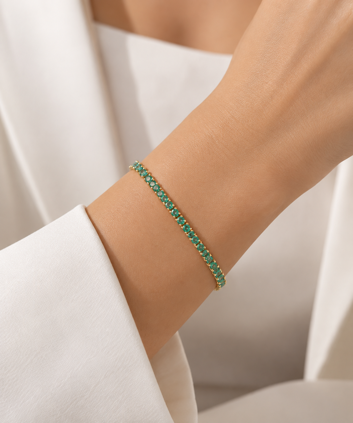 Pulseira Riviera Três Pontas Turquesa Ouro 18k