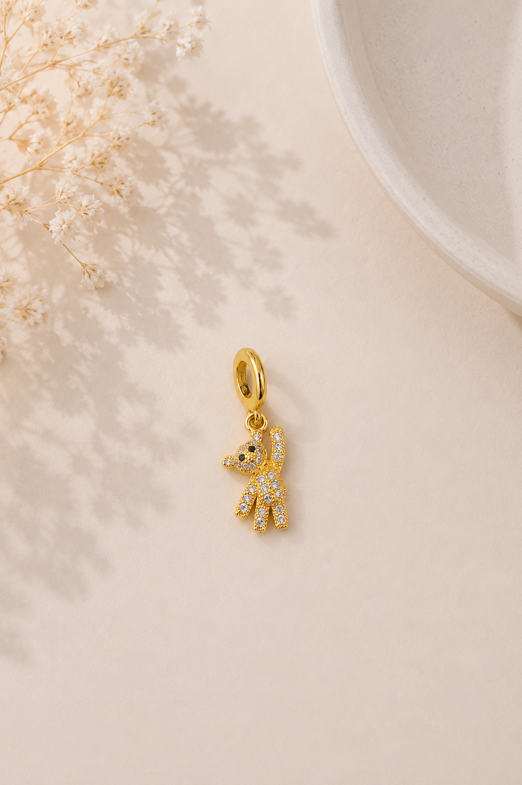 Pingente Ursinho Cravejado Ouro 18k