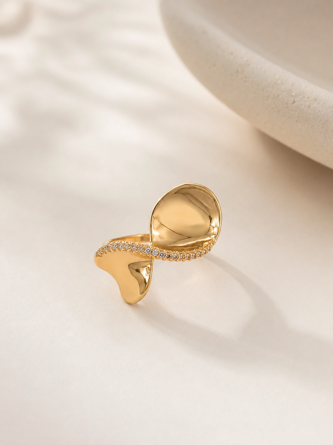 Anel Onda Luxury Rose