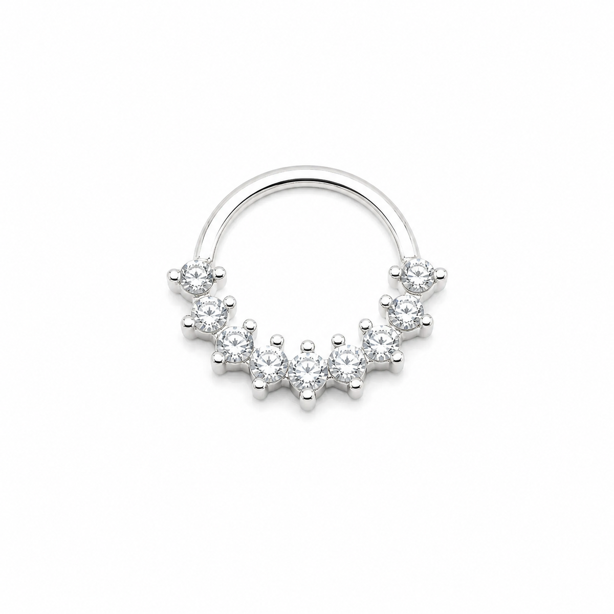 Piercing Argola Micro Zircônia Prata 925