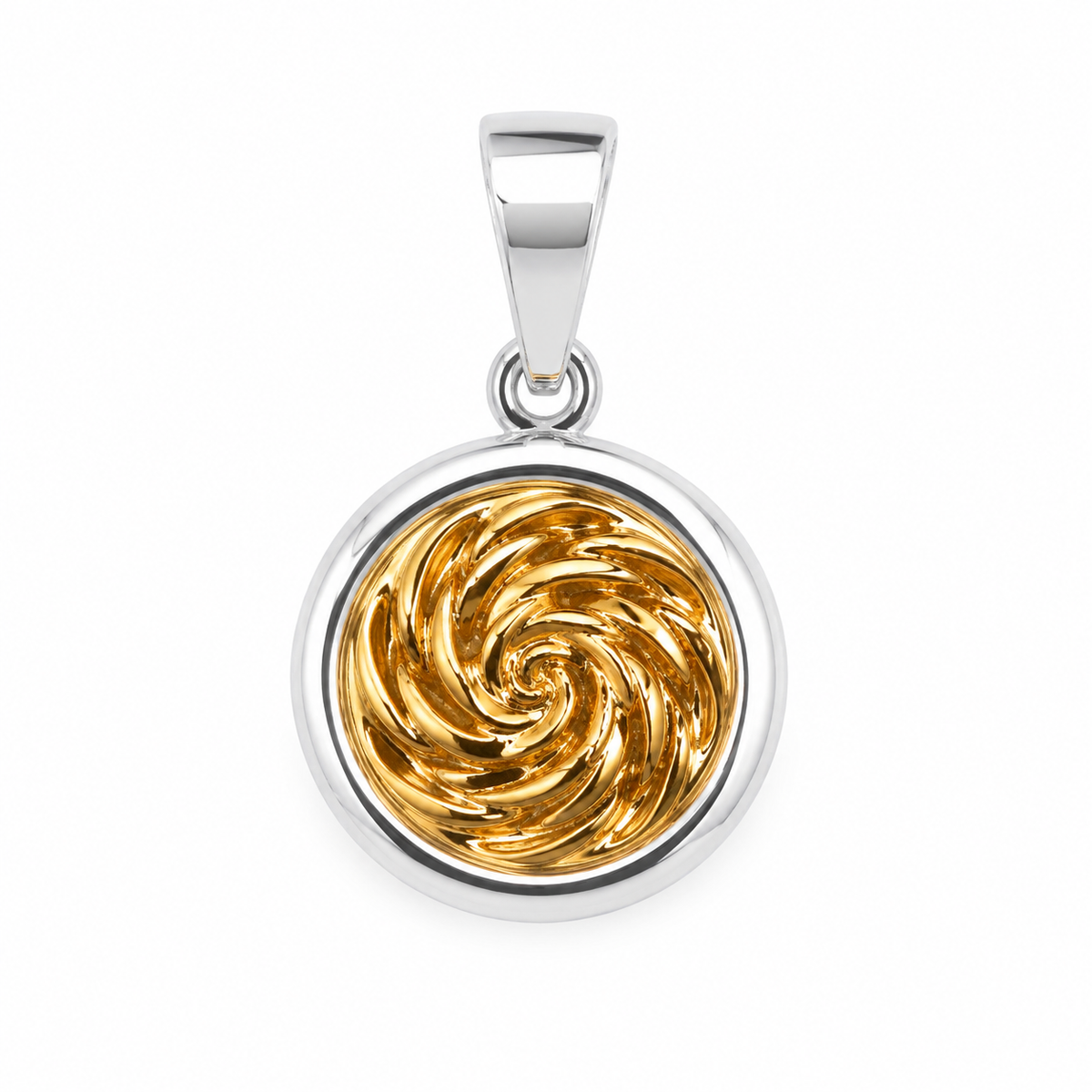 Pingente Redondo Duo Mix de Banho Ouro 18k