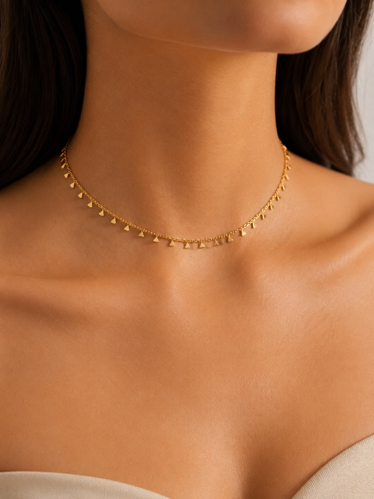 Choker Geométrico Triângulo MontClair Ouro 18k