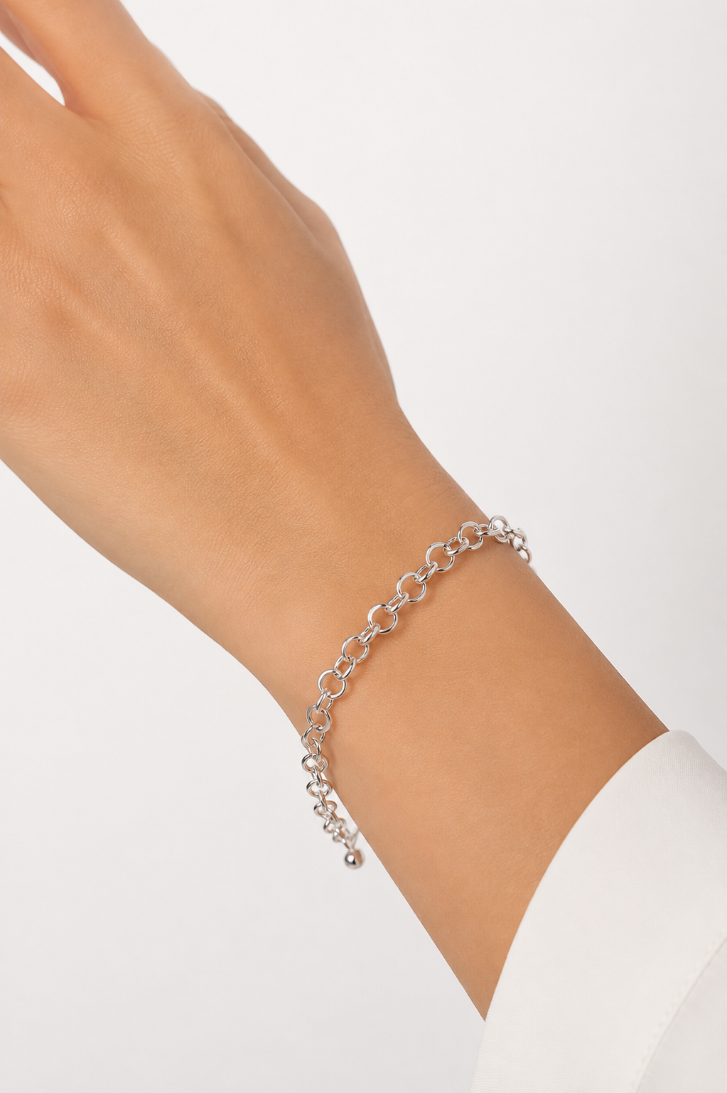 Pulseira Elo Gotinha Ródio Branco