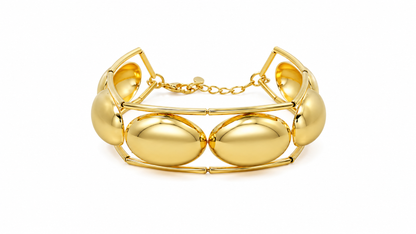 Pulseira Canutilho com Peças Ovais Ouro 18k