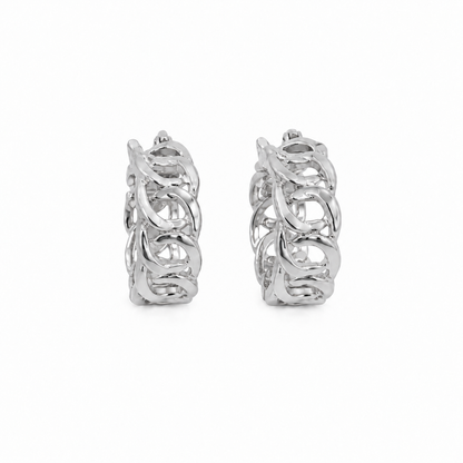 Brinco Argola Infinito Lisa Ródio Branco