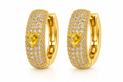 Brinco Argola Majesté Cravejada G Ouro 18k