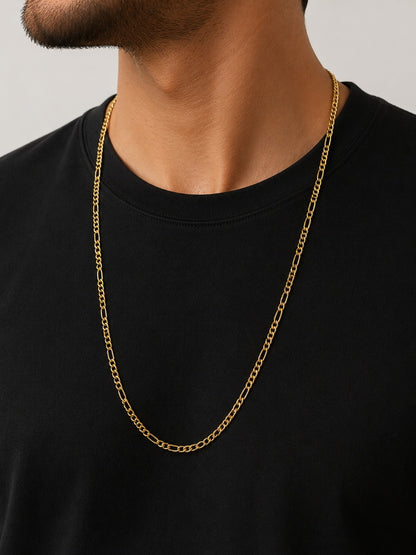 Corrente Masculina Elo Três por Um Ouro 18k