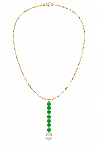 Colar Elegance Esmeralda Ouro 18k