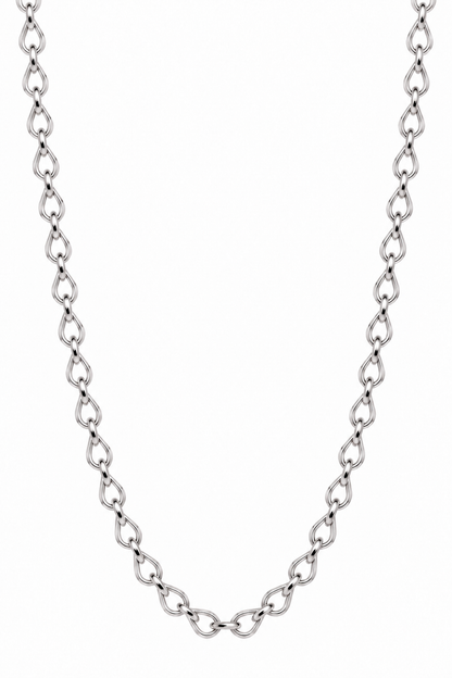 Corrente Elo Gota P Ródio Branco