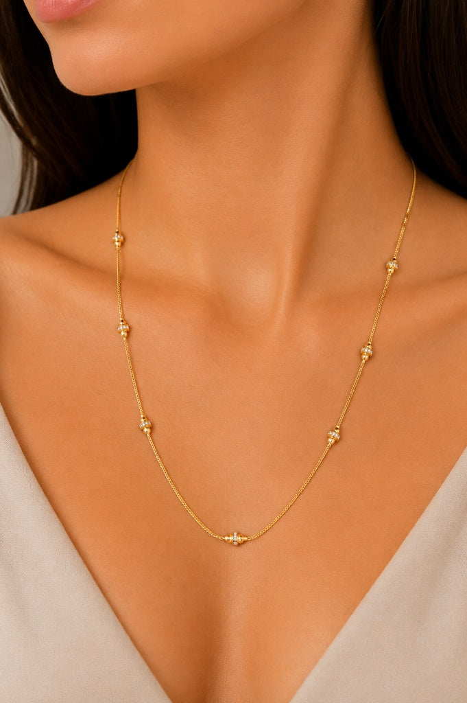 Colar Veneziana com Zircônia Ouro 18k