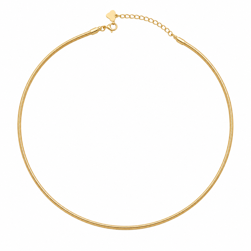 Colar Choker Fio Alemão 2mm Ouro 18k