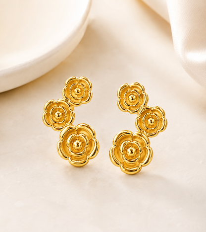 Brinco Nuance Flores Ouro 18k