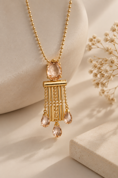 Scarlat SKU 15266 foto 2 | Colar Bolinhas com Gota em Zircônia Ouro 18k