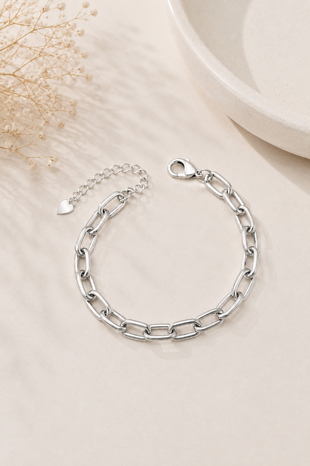 Pulseira Elo M Ródio Branco