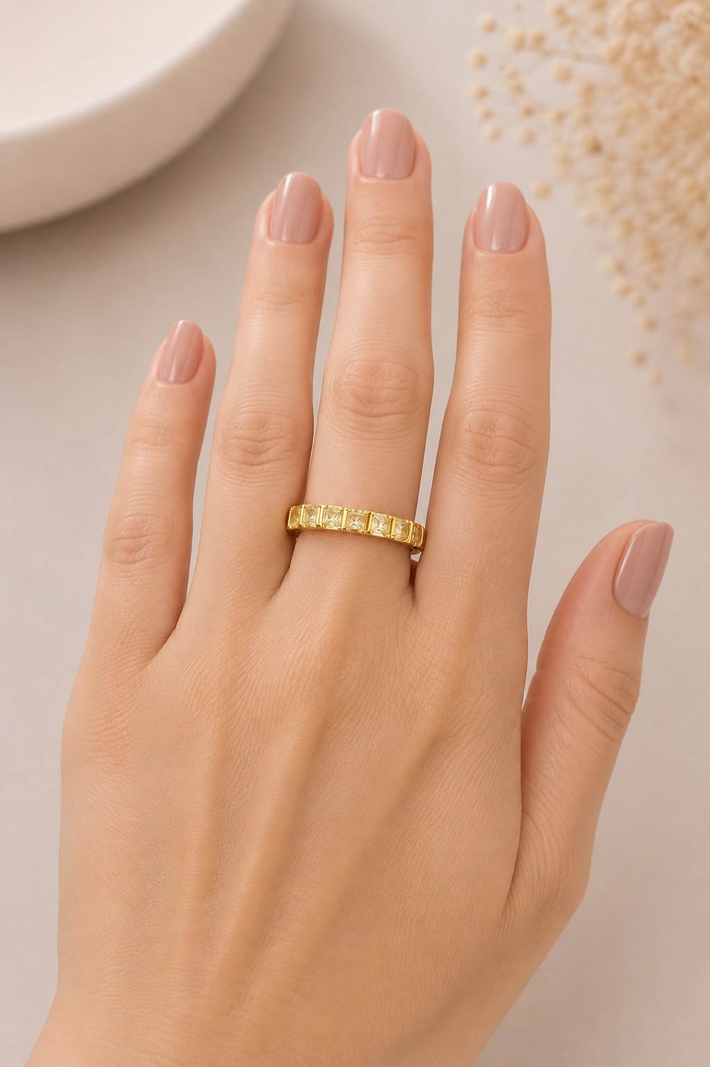 Anel Rainbow Citrino Ouro 18k