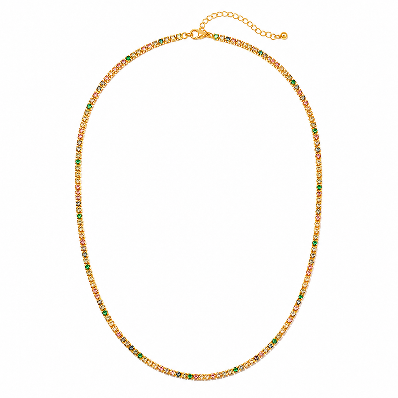 Colar Riviera Colorful Ouro 18k