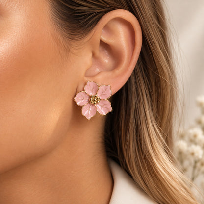 Scarlat SKU 15345 foto 3 | Brinco Flor Serena Ouro 18k