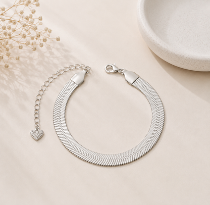 Pulseira Laminada 9mm Ródio Branco