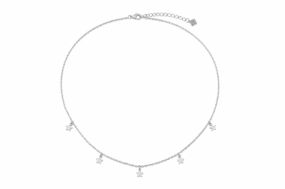 Choker Cartier com 5 Estrelas Ródio Branco