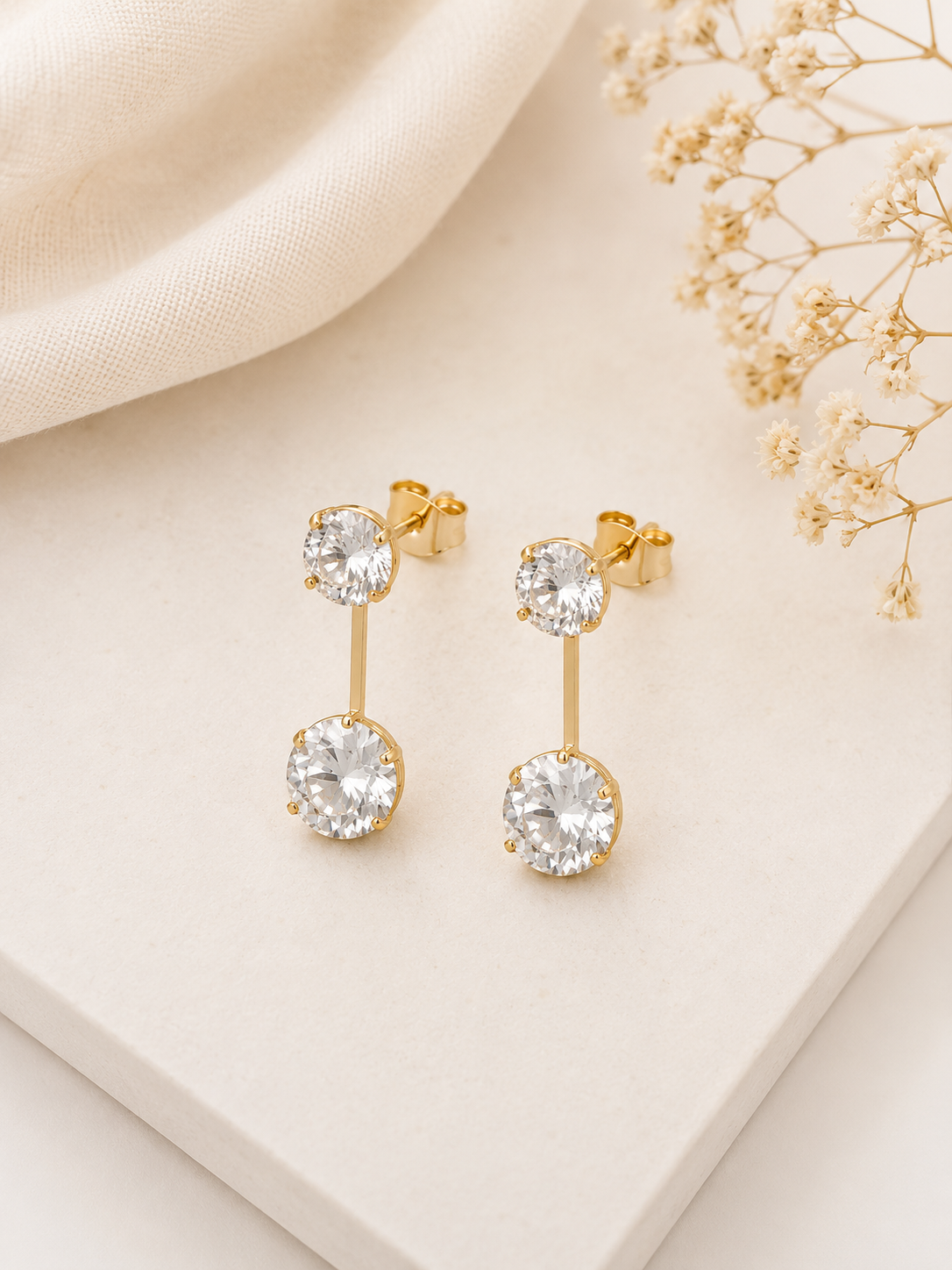 Brinco Ponto de Luz Duplo Inspiração (MointClair) Ouro 18k