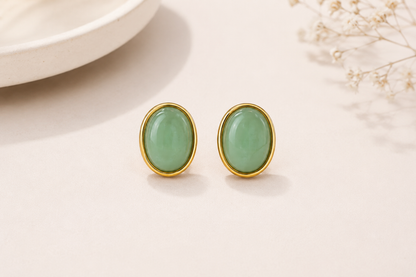 Brinco Jade Ouro 18k