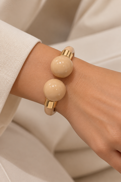 Bracelete Tubo Resinado Ouro 18k