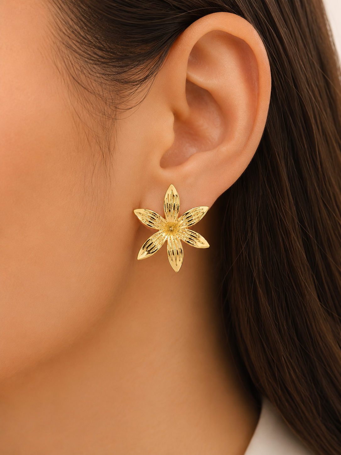 Brinco Flor Radiante Ouro 18k