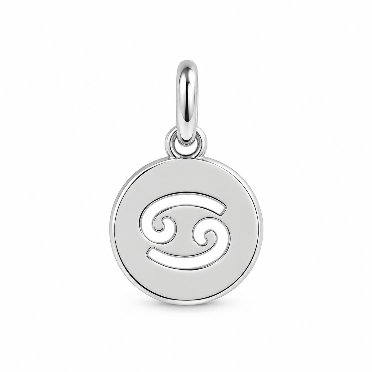 Scarlat SKU 15157 foto 1 | Pingente Signos Chapinha Lisa Ródio Branco