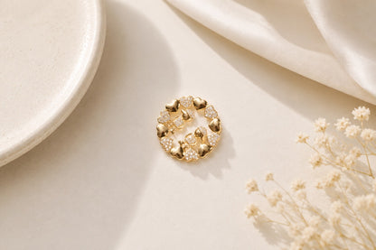 Pingente Mandala Cravejada Dois Filhos Ouro 18k
