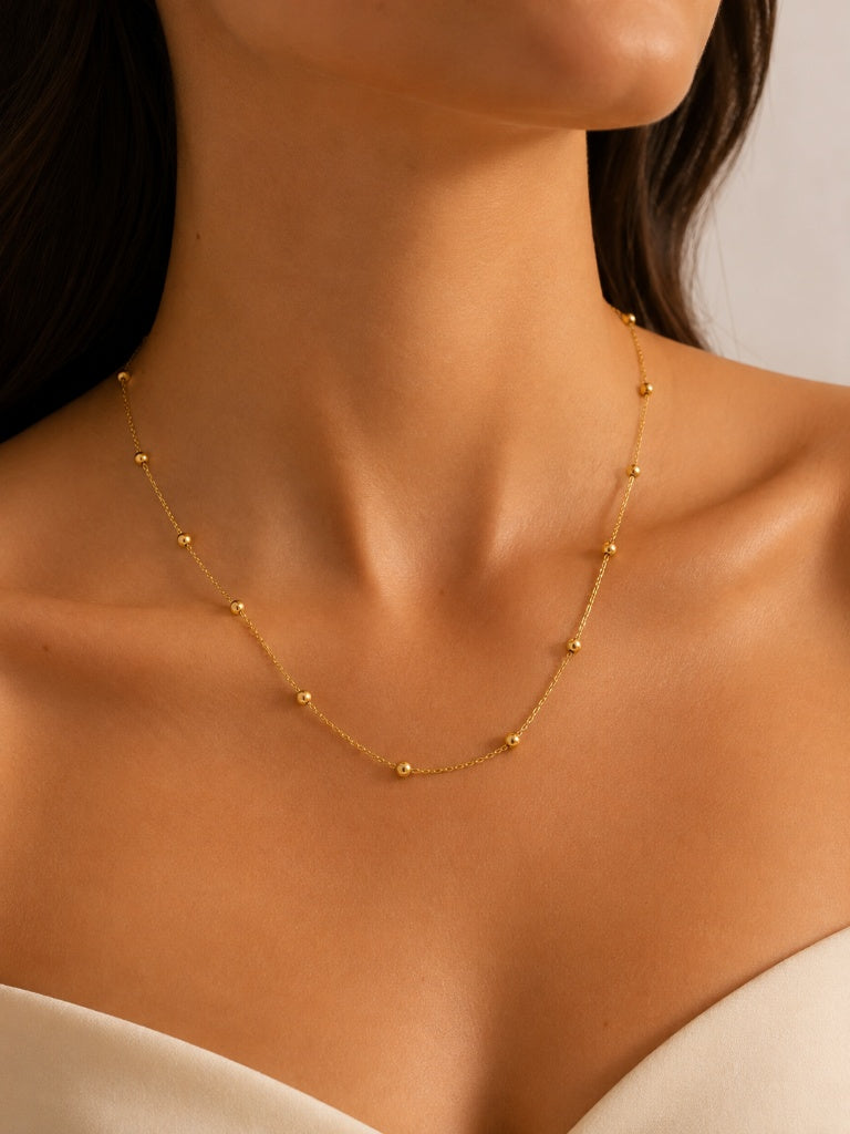 Choker Cartier com Esferas Espaçadas Ouro 18k