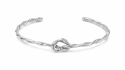 Bracelete Trançado Infinito Ródio Branco