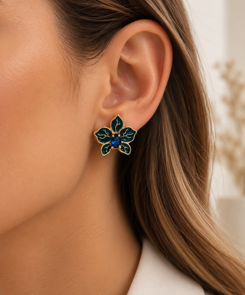 Scarlat SKU 15318 foto 3 | Brinco Flor de Jade Ouro 18k