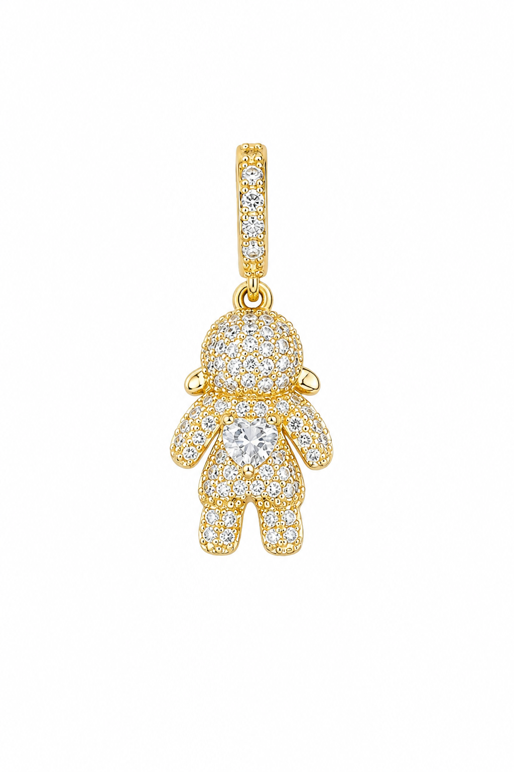 Pingente Menina Zircônia Cristal Cravejada Ouro 18k