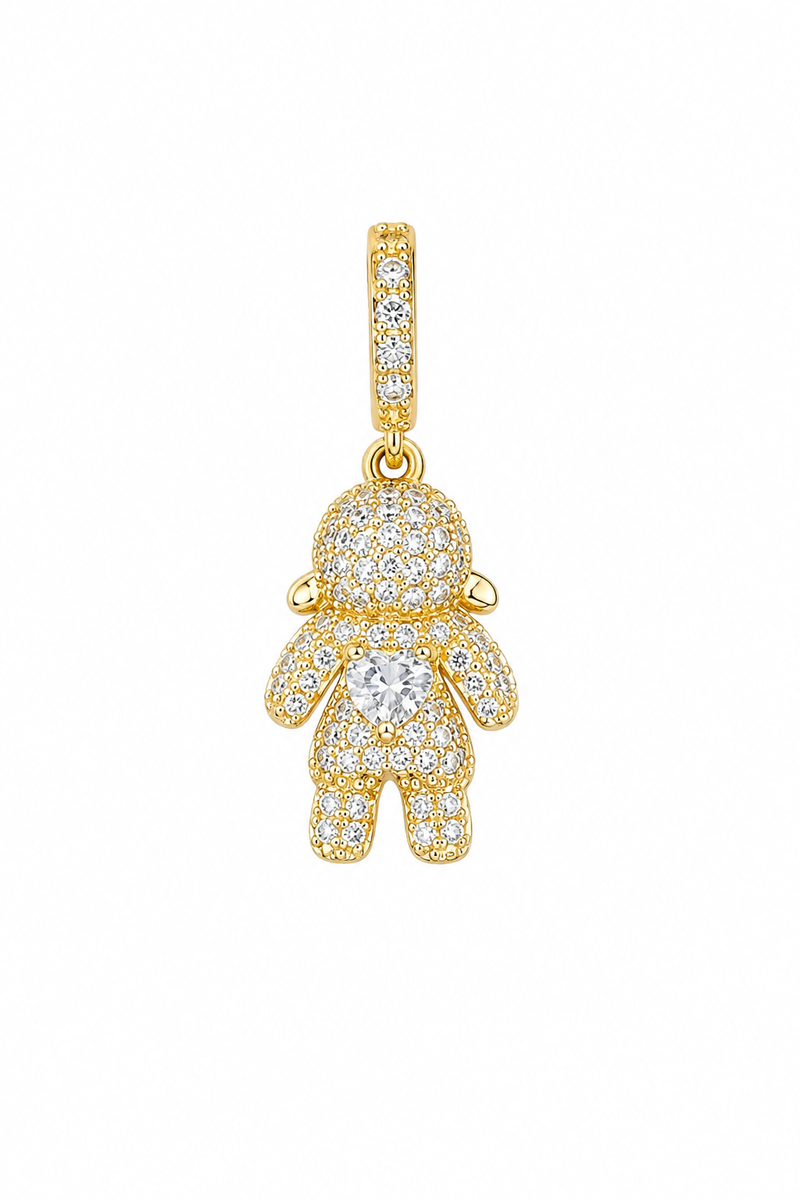 Pingente Menina Zircônia Cristal Cravejada Ouro 18k
