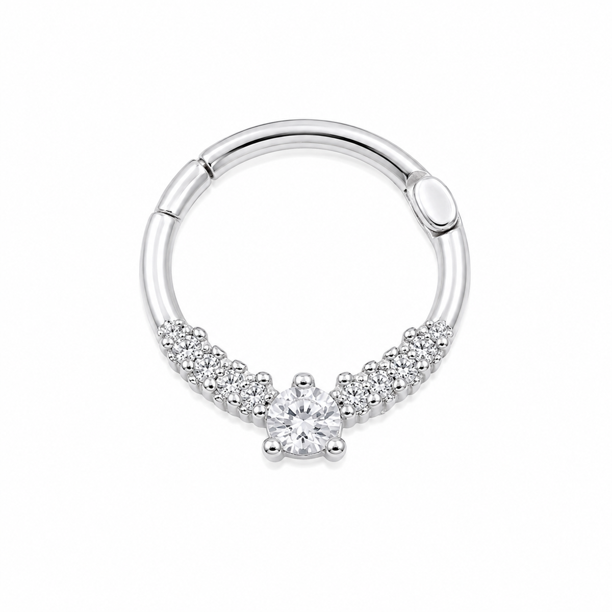 Piercing Argola Micro Zircônia Prata 925