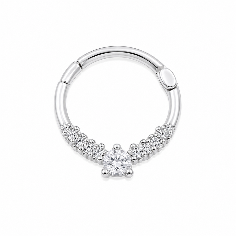 Piercing Argola Micro Zircônia Prata 925